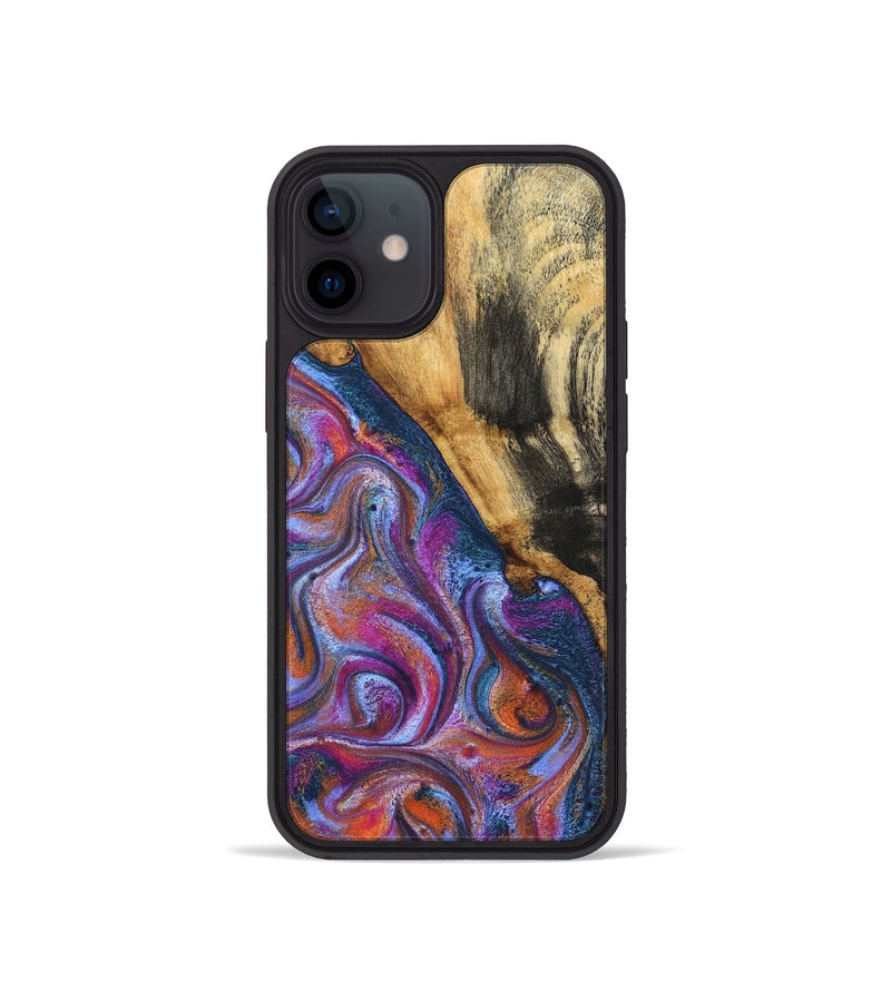iPhone 12 mini Wood Phone Case - Lu (Blue, 827782)
