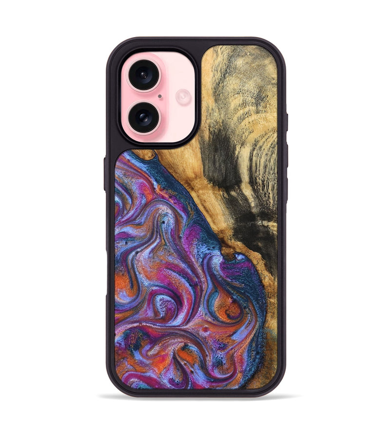 iPhone 16 Wood Phone Case - Lu (Blue, 827782)