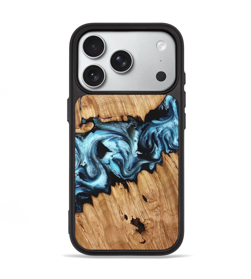 iPhone 18 Pro Wood Phone Case - Judah (Blue, 827783)