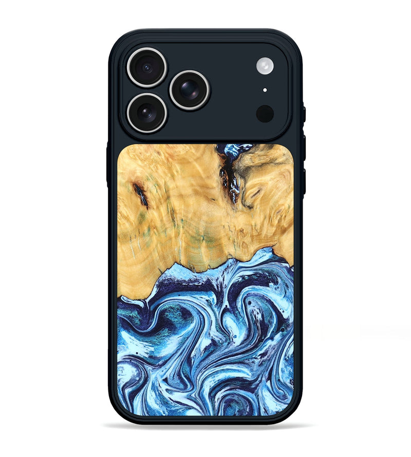 iPhone 17 Pro Max Wood Phone Case - Bonita (Blue, 827784)