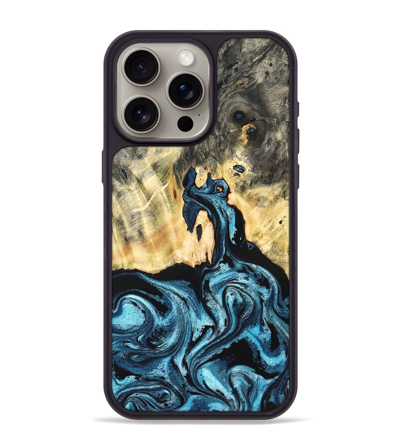 iPhone 15 Pro Max Wood Phone Case - Rolando (Blue, 827785)