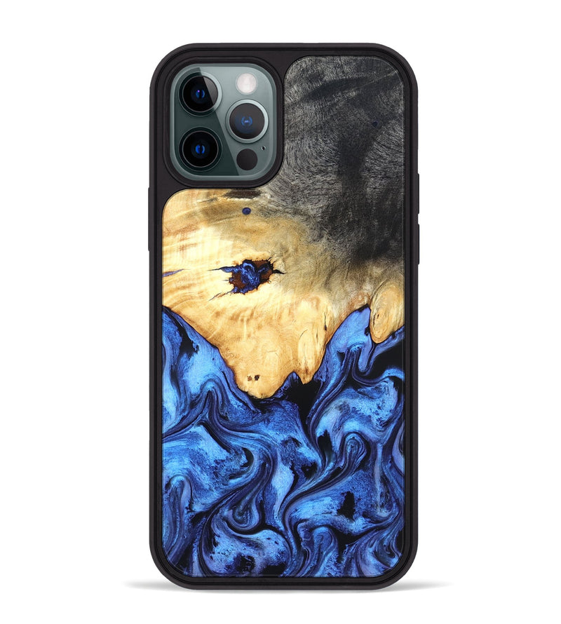 iPhone 12 Pro Max Wood Phone Case - Loraine (Blue, 827786)