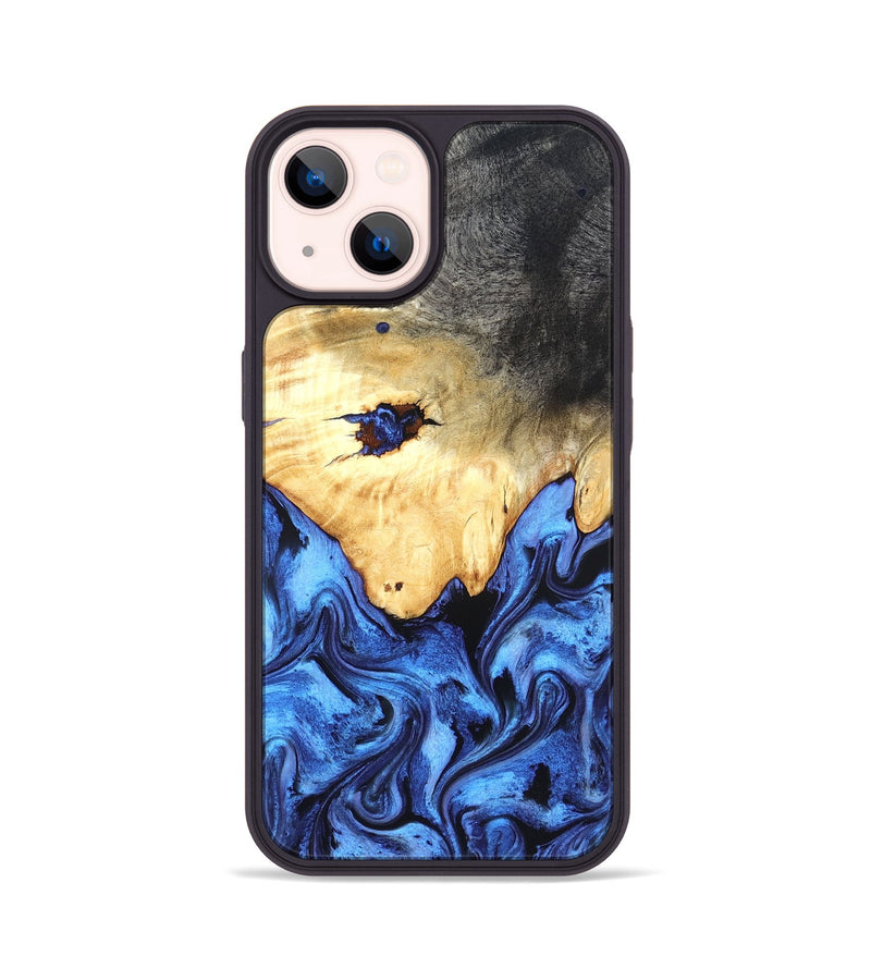 iPhone 14 Wood Phone Case - Loraine (Blue, 827786)