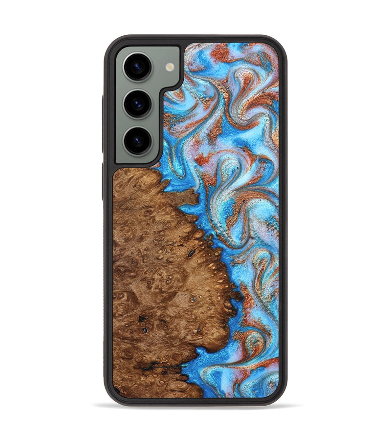 Galaxy S23 Plus Wood Phone Case - Madilyn (Teal & Gold, 827787)
