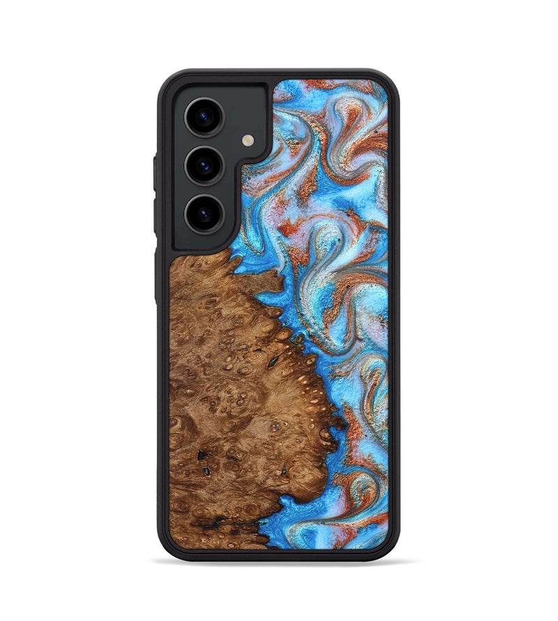Galaxy S24 Wood Phone Case - Madilyn (Teal & Gold, 827787)