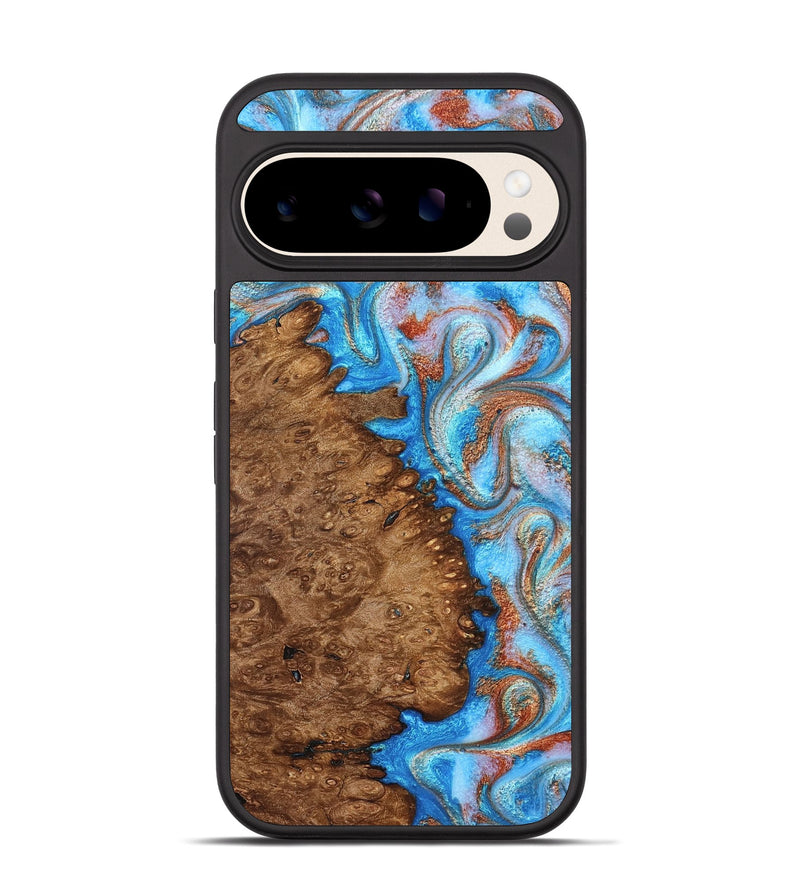 Pixel 10 Wood Phone Case - Madilyn (Teal & Gold, 827787)
