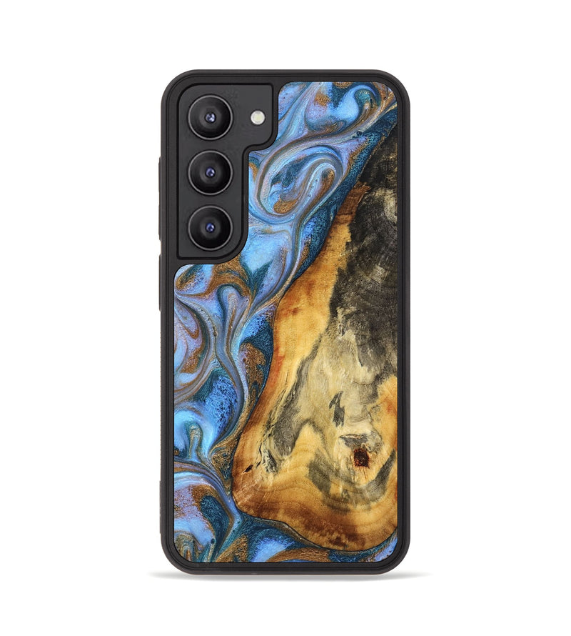 Galaxy S23 Wood Phone Case - Minna (Teal & Gold, 827790)