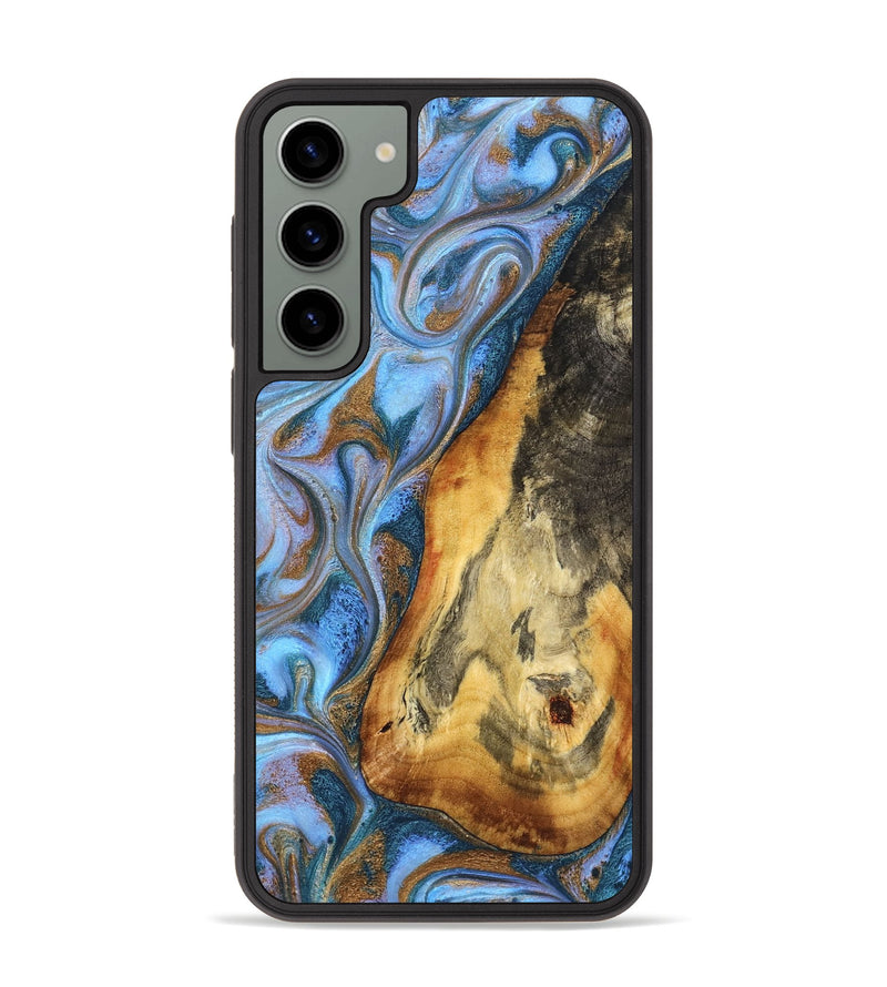 Galaxy S23 Plus Wood Phone Case - Minna (Teal & Gold, 827790)