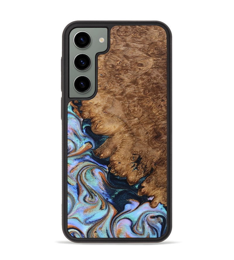 Galaxy S23 Plus Wood Phone Case - Winfred (Teal & Gold, 827797)