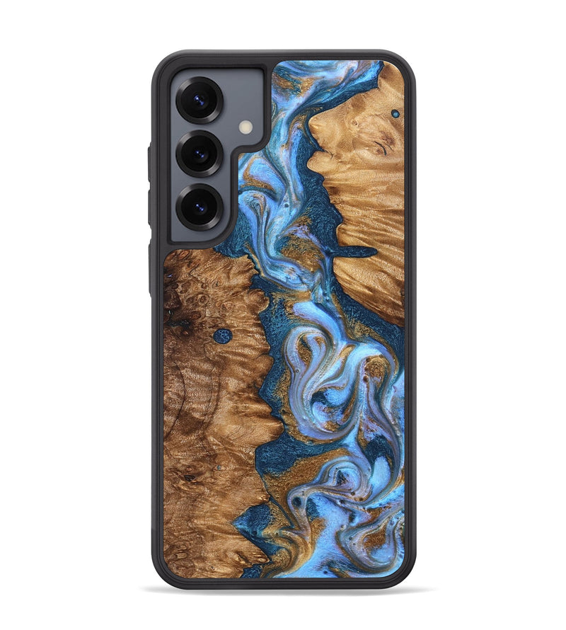 Galaxy S25 Plus Wood Phone Case - Casper (Teal & Gold, 827798)