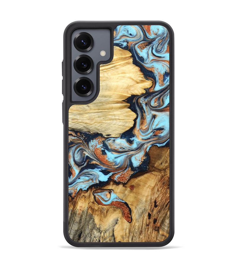 Galaxy S25 Plus Wood Phone Case - Alecia (Teal & Gold, 827799)