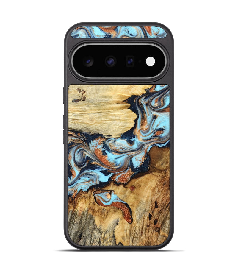 Pixel 11 Wood Phone Case - Alecia (Teal & Gold, 827799)