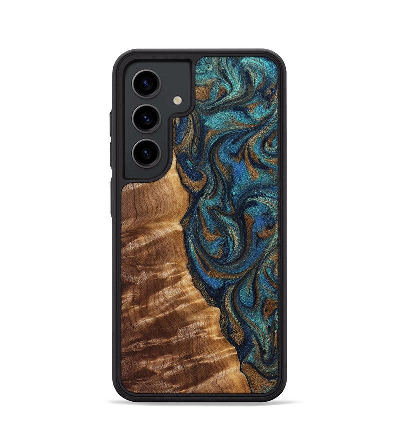 Galaxy S24 Wood Phone Case - Lavinia (Teal & Gold, 827800)