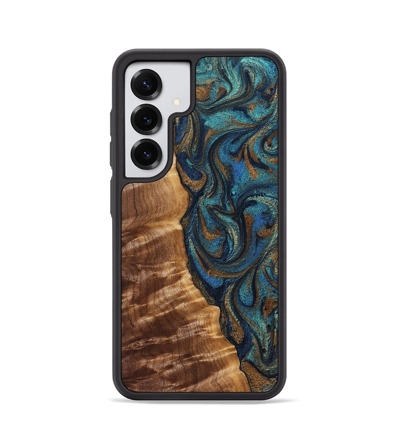Galaxy S25 Wood Phone Case - Lavinia (Teal & Gold, 827800)