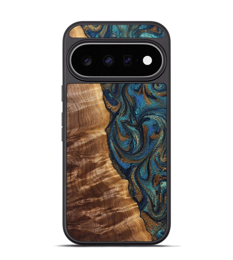 Pixel 11 Pro Wood Phone Case - Lavinia (Teal & Gold, 827800)