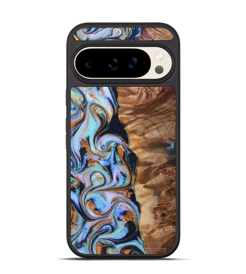 Pixel 10 Wood Phone Case - Verla (Teal & Gold, 827801)