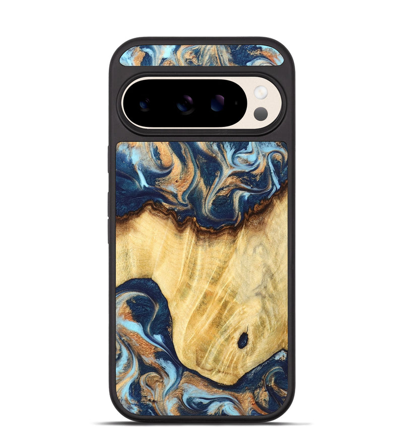 Pixel 10 Wood Phone Case - Ariel (Teal & Gold, 827802)