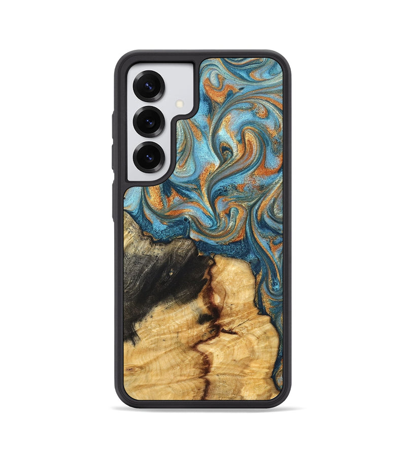 Galaxy S25 Wood Phone Case - Dovie (Teal & Gold, 827803)
