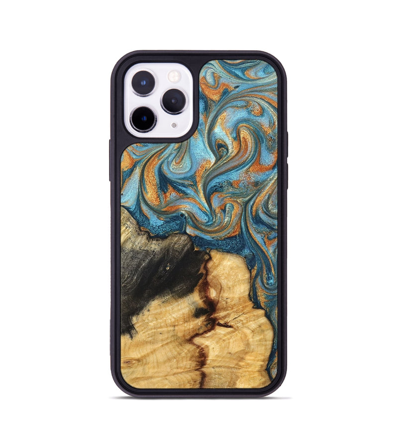 iPhone 11 Pro Wood Phone Case - Dovie (Teal & Gold, 827803)
