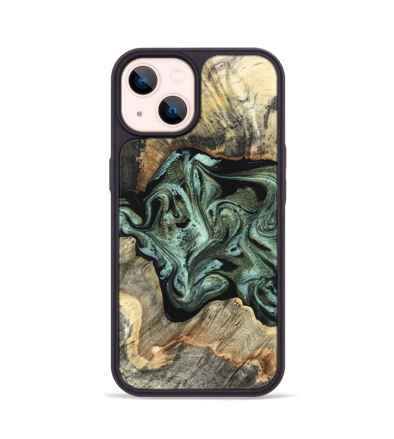 iPhone 14 Wood Phone Case - Paxton (Green, 827804)