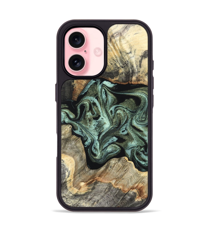 iPhone 16 Wood Phone Case - Paxton (Green, 827804)