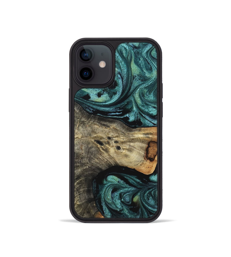 iPhone 12 mini Wood Phone Case - Lilyana (Green, 827805)