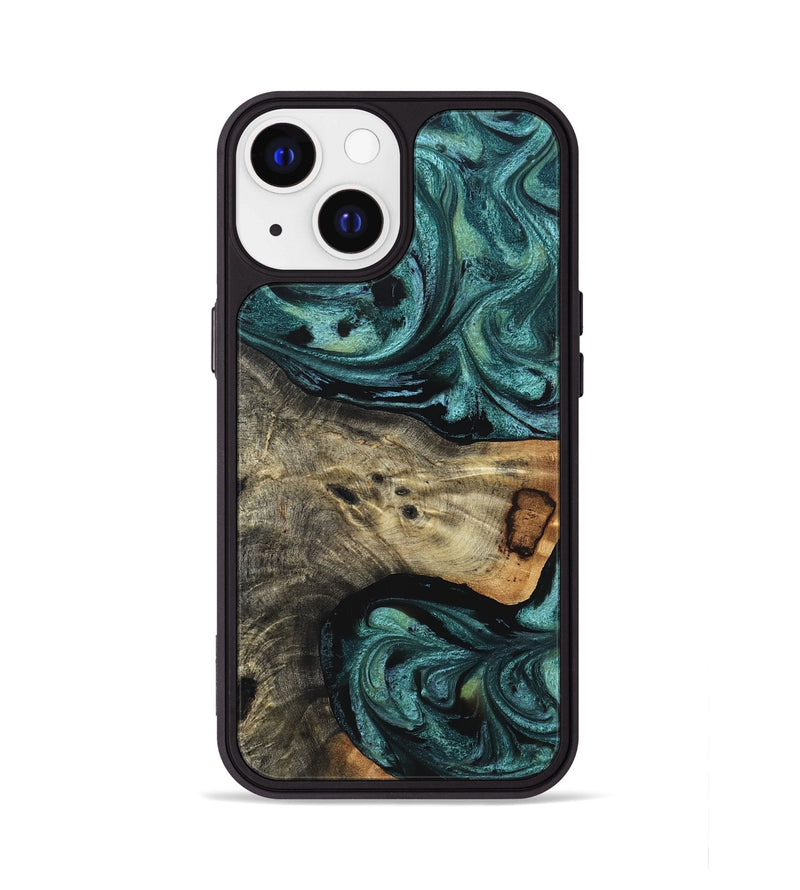 iPhone 13 Wood Phone Case - Lilyana (Green, 827805)