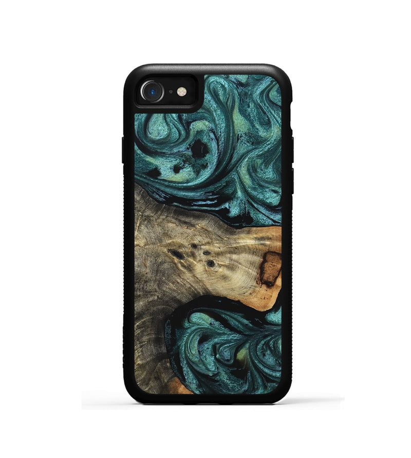 iPhone SE Wood Phone Case - Lilyana (Green, 827805)