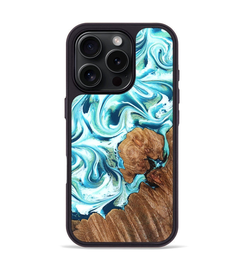 iPhone 16 Pro Wood Phone Case - Ronny (Blue, 827806)