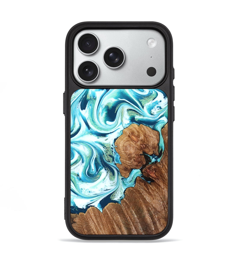 iPhone 18 Pro Wood Phone Case - Ronny (Blue, 827806)