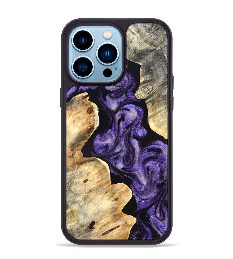 iPhone 14 Pro Max Wood Phone Case - Matie (Purple, 827817)