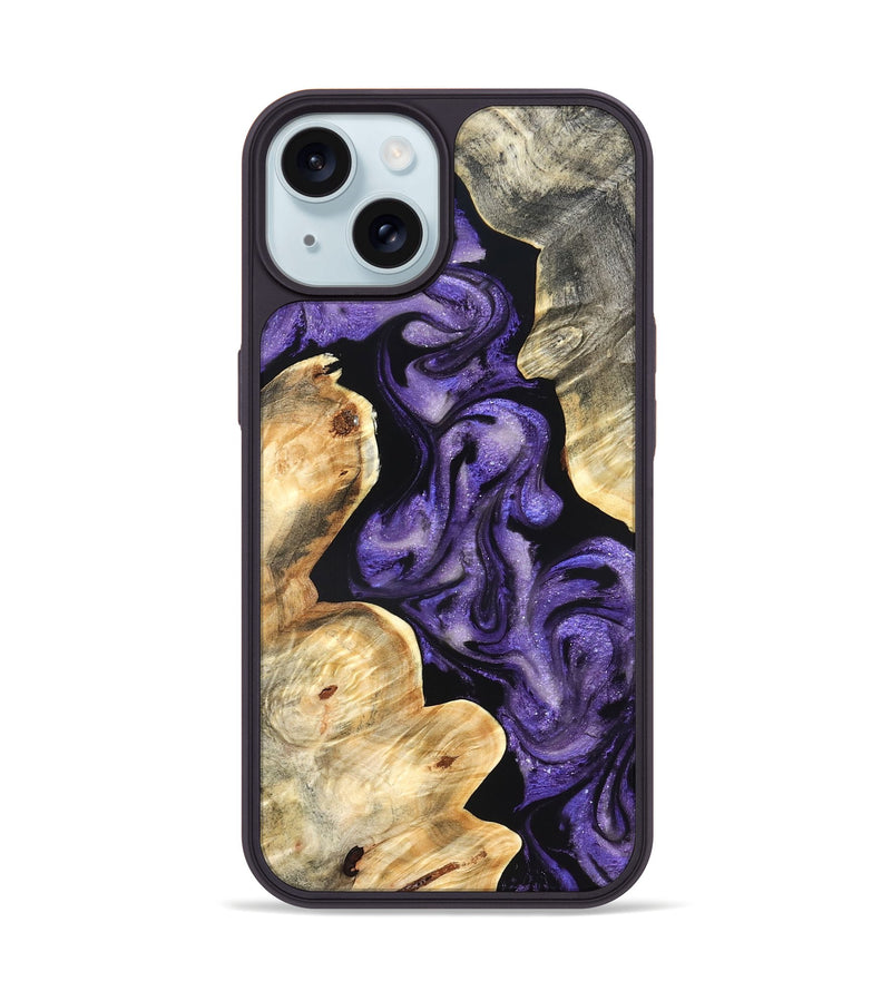 iPhone 15 Wood Phone Case - Matie (Purple, 827817)