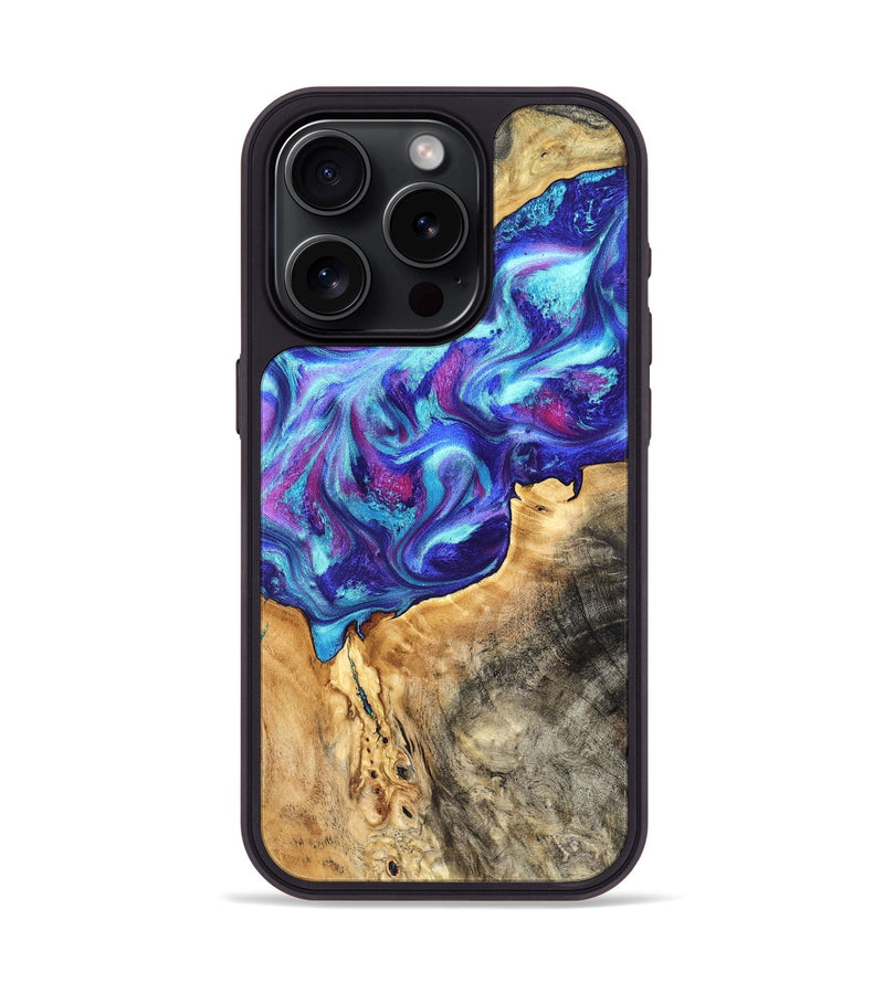 iPhone 15 Pro Wood Phone Case - Elmo (Purple, 827819)