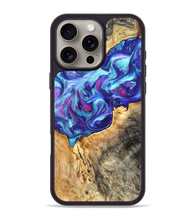 iPhone 16 Pro Max Wood Phone Case - Elmo (Purple, 827819)