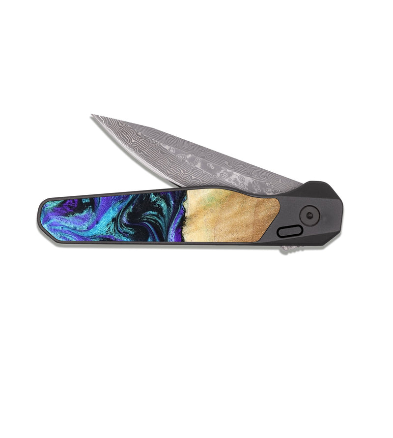 EDC Dark Damascus Wood Pocket Knife - Lilla (Purple, 827820)