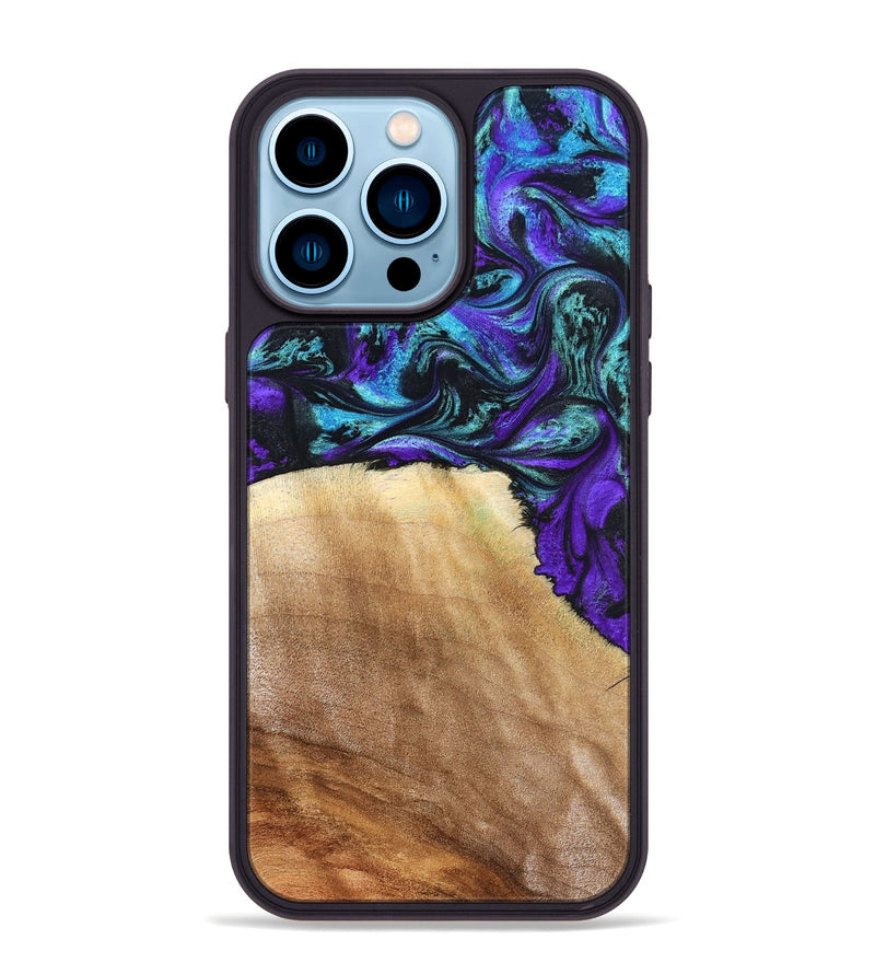 iPhone 14 Pro Max Wood Phone Case - Lilla (Purple, 827820)