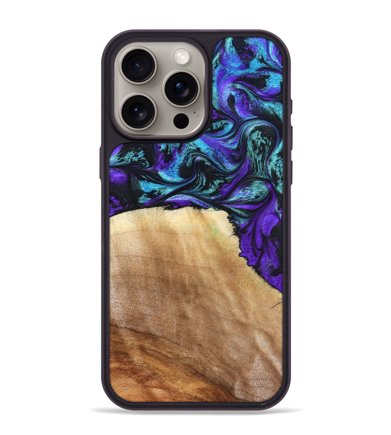 iPhone 15 Pro Max Wood Phone Case - Lilla (Purple, 827820)