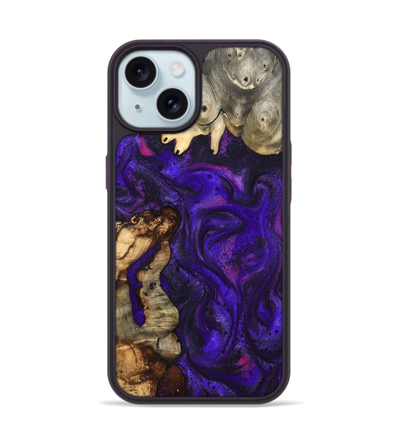 iPhone 15 Wood Phone Case - Deja (Purple, 827821)