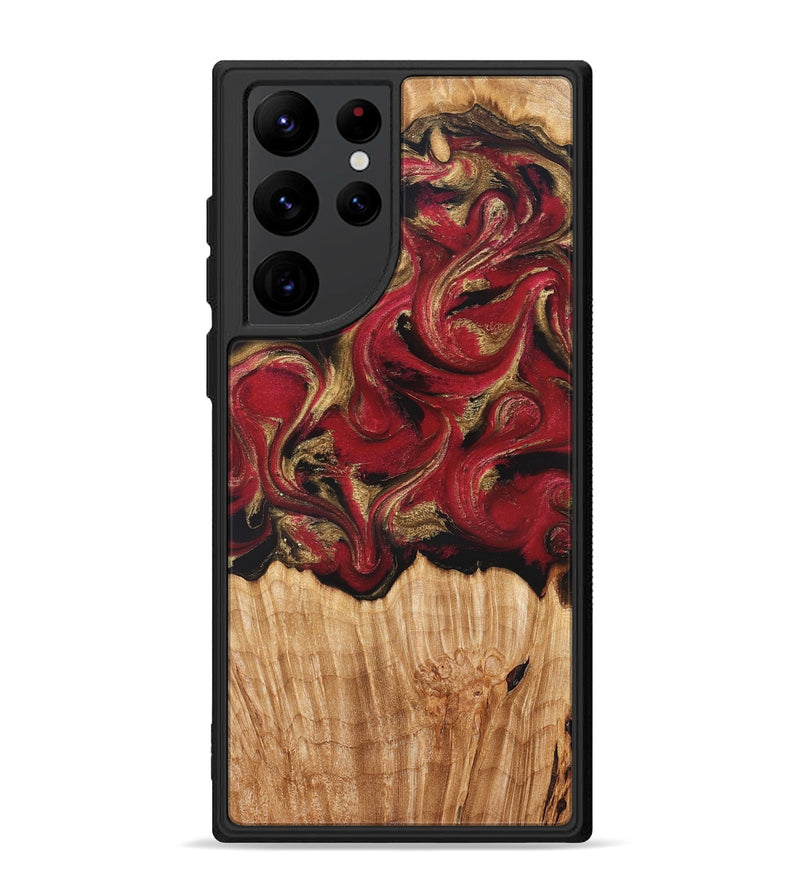 Galaxy S22 Ultra Wood Phone Case - Nancy (Red, 827839)