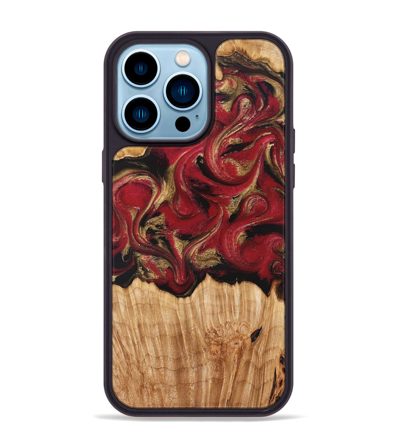 iPhone 14 Pro Max Wood Phone Case - Nancy (Red, 827839)