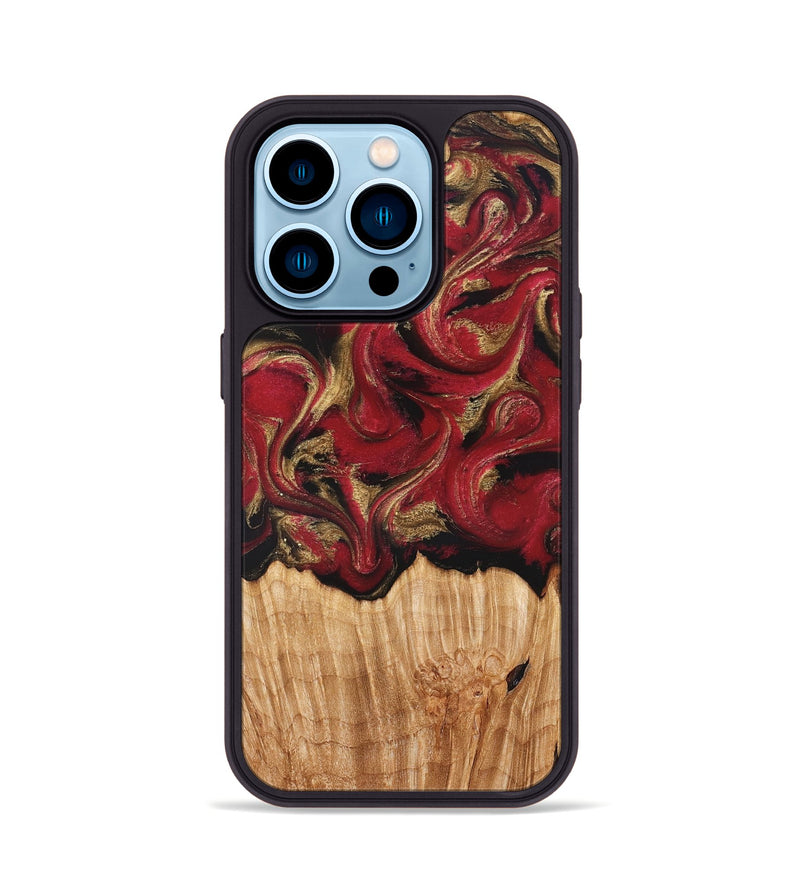 iPhone 14 Pro Wood Phone Case - Nancy (Red, 827839)