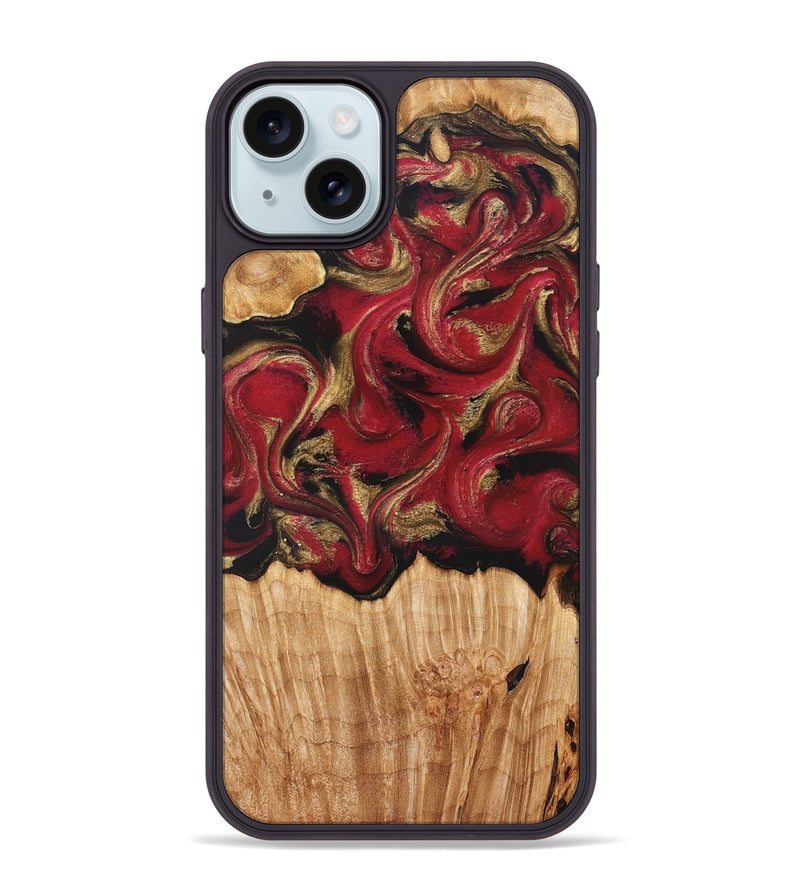 iPhone 15 Plus Wood Phone Case - Nancy (Red, 827839)