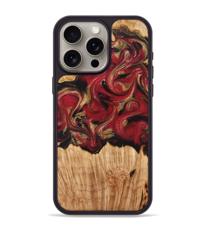 iPhone 15 Pro Max Wood Phone Case - Nancy (Red, 827839)