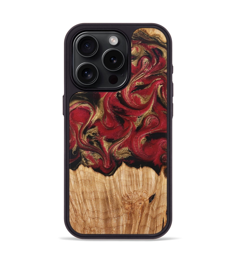 iPhone 15 Pro Wood Phone Case - Nancy (Red, 827839)