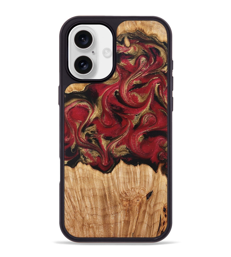 iPhone 16 Plus Wood Phone Case - Nancy (Red, 827839)