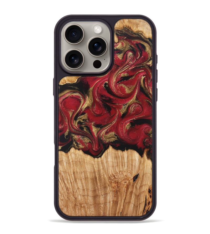 iPhone 16 Pro Max Wood Phone Case - Nancy (Red, 827839)