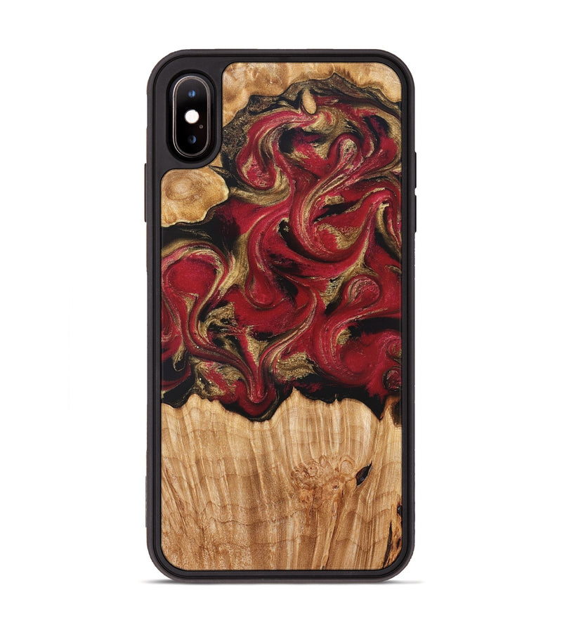 iPhone Xs Max Wood Phone Case - Nancy (Red, 827839)