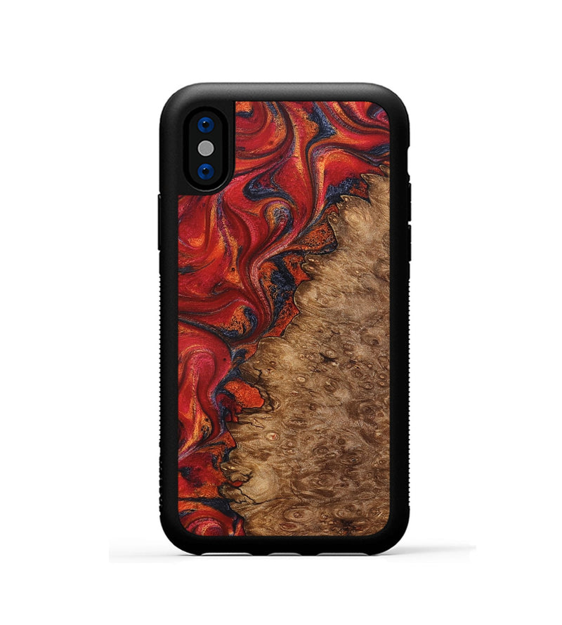 iPhone Xs Wood Phone Case - Kiarra (Red, 827841)