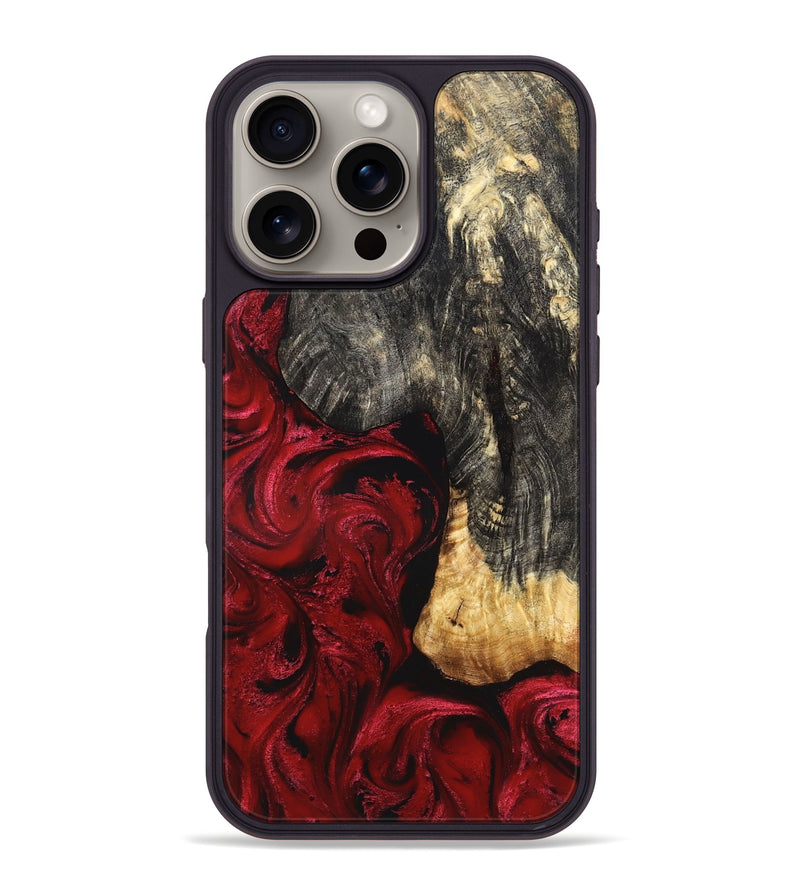 iPhone 16 Pro Max Wood Phone Case - Ashly (Red, 827842)
