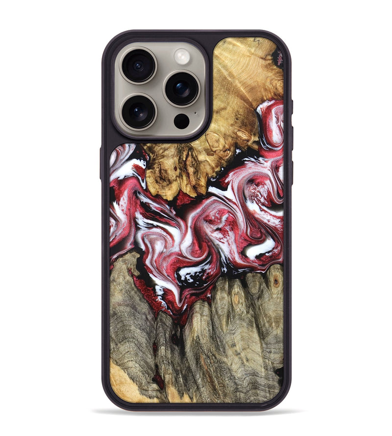iPhone 15 Pro Max Wood Phone Case - Brody (Red, 827846)